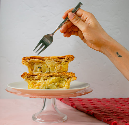 Potato, Confit Shallot & Smoked Cheddar